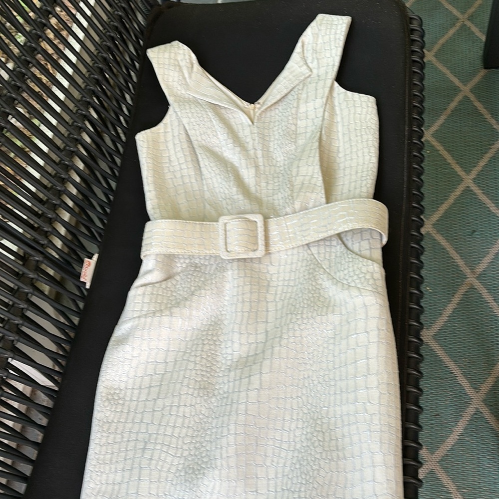 White/silver sleeveless summer dress